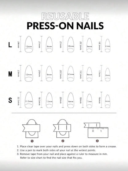 10-Piece Gothic Cat-Eye Almond Press-On Nail Set – product image 9 of 11
