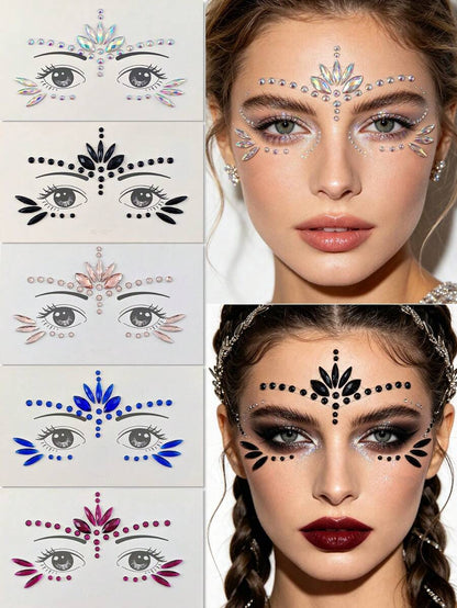 5-Piece Self-Adhesive Face Gem Sticker Set – product image 1 of 12