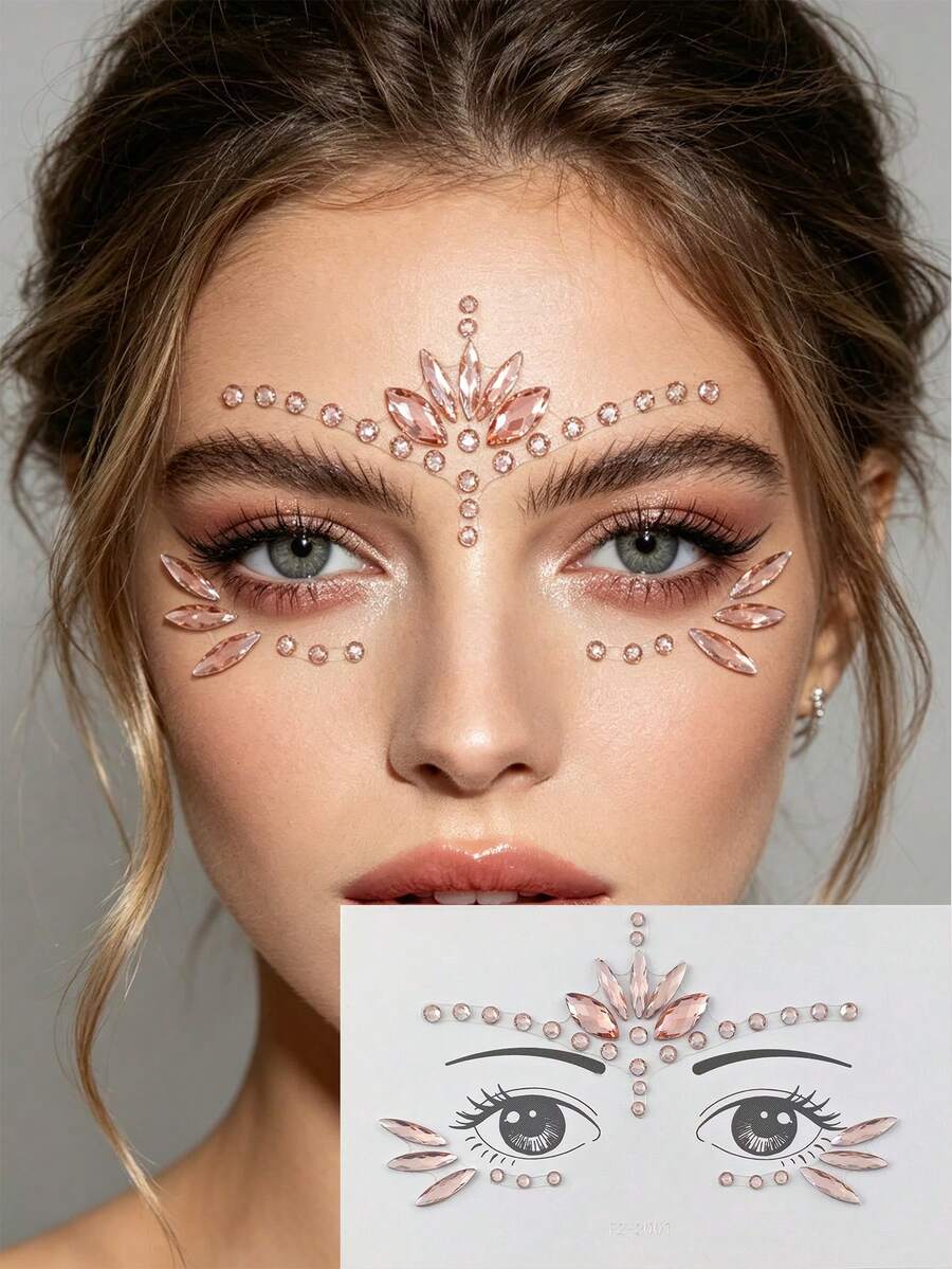 5-Piece Self-Adhesive Face Gem Sticker Set – product image 2 of 12