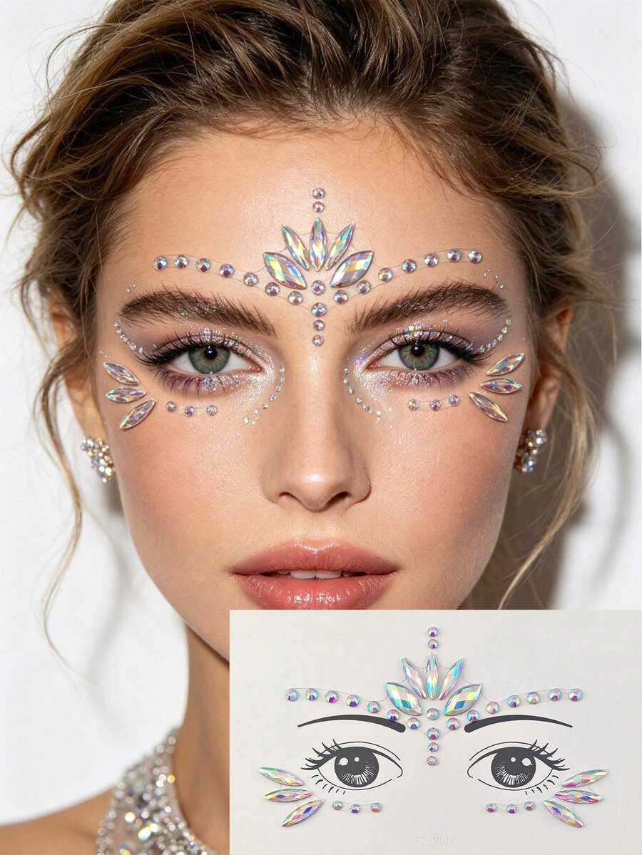 5-Piece Self-Adhesive Face Gem Sticker Set – product image 3 of 12
