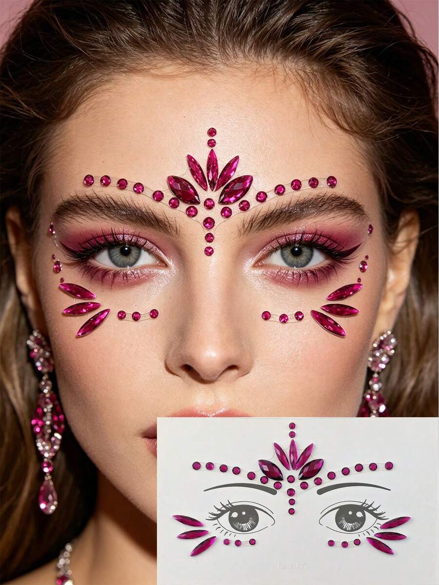 5-Piece Self-Adhesive Face Gem Sticker Set – product image 4 of 12