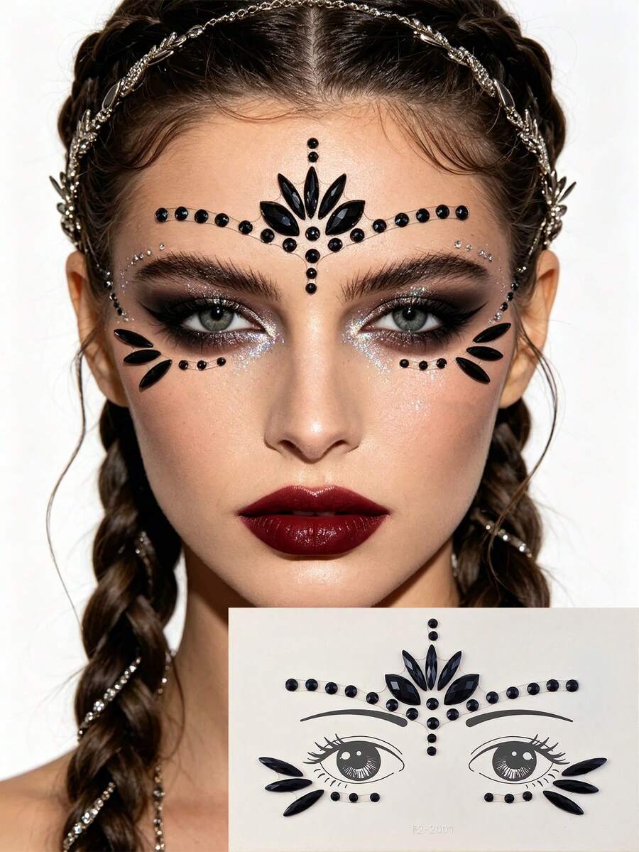 5-Piece Self-Adhesive Face Gem Sticker Set – product image 6 of 12