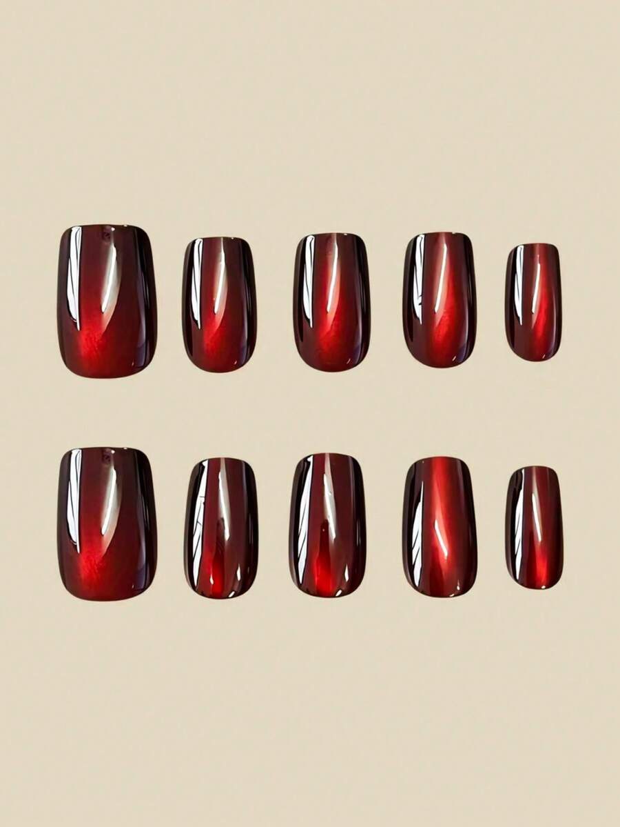 10-Piece Gothic Cat-Eye Almond Press-On Nail Set – product image 4 of 11