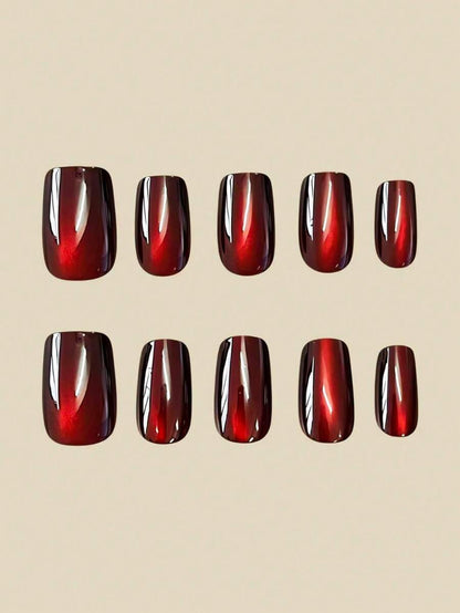 10-Piece Gothic Cat-Eye Almond Press-On Nail Set – product image 4 of 11