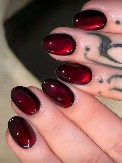 10-Piece Gothic Cat-Eye Almond Press-On Nail Set – product image 5 of 11
