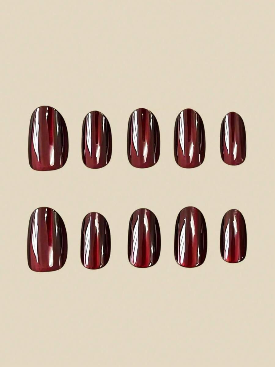 10-Piece Gothic Cat-Eye Almond Press-On Nail Set – product image 6 of 11