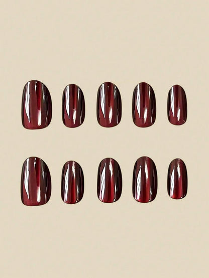10-Piece Gothic Cat-Eye Almond Press-On Nail Set – product image 6 of 11
