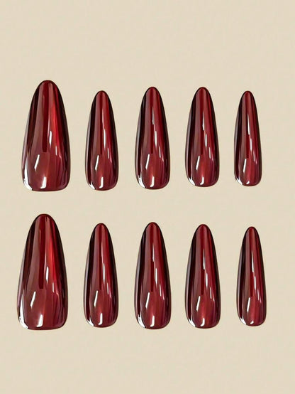 10-Piece Gothic Cat-Eye Almond Press-On Nail Set – product image 8 of 11